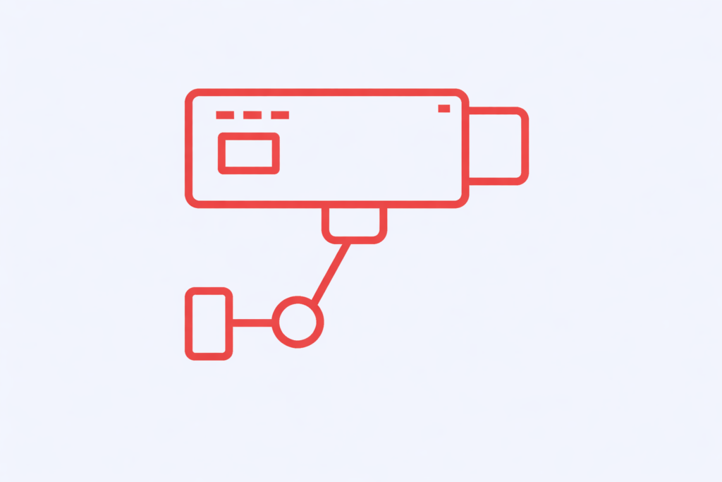 Red CCTV camera icon